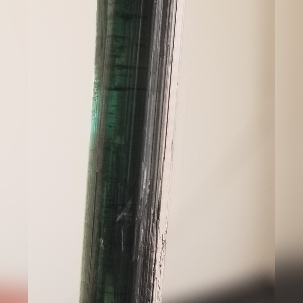 Natural 16 carat + green tourmaline  stick